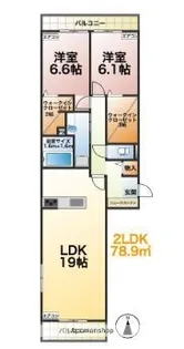 WOOD’S PEAK 大濠【303号室】の間取り