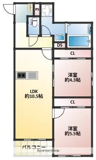 FLAGS 姪浜【305号室】の間取り