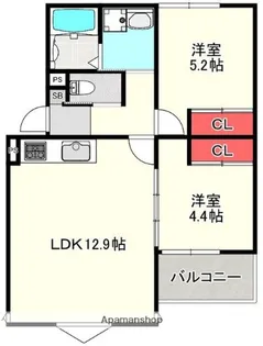 N.MAISON七隈【202号室】の間取り