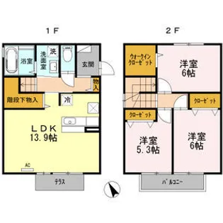 ファミーユ【102号室】の間取り