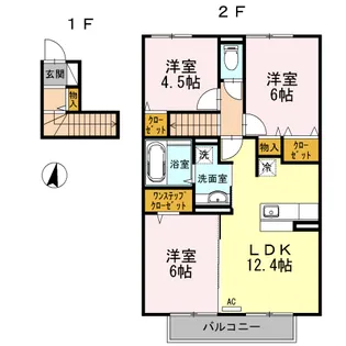 グランドソレイユ【203号室】の間取り