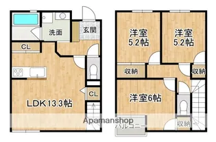 SOYO TERRACE 荒江【3号室】の間取り