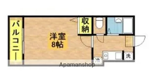 ルピナス西新【202号室】の間取り