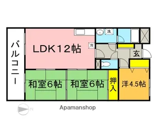 ブラッサム姪浜【4階】の間取り