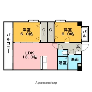 ドミール・パレス櫛原【4階】の間取り
