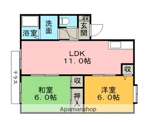 マイカル津福【112号室】の間取り