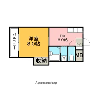 シャトレ東合川【5階】の間取り