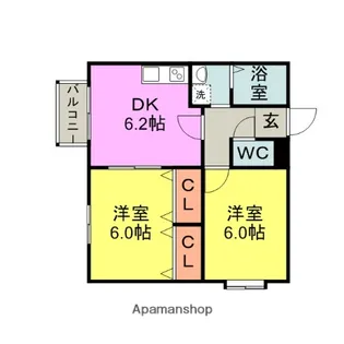 シャルム津福【2階】の間取り