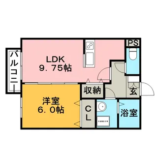 グロワール東合川【2階】の間取り
