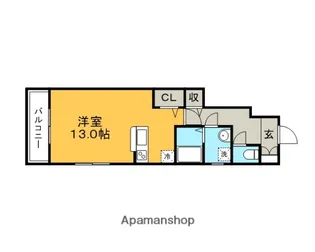 1Rの間取り画像