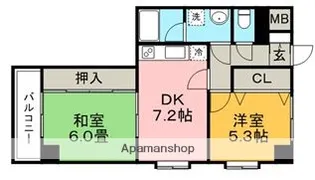 エスポワール六ツ門【3階】の間取り