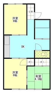 ハイツ中町A・B棟【A102号室】の間取り