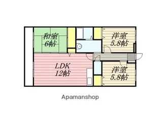 サンライズ大善寺【3階】の間取り