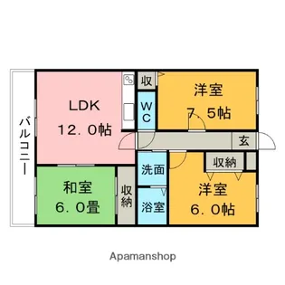アメニティハイツ杏栄館【7階】の間取り