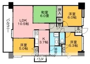 エバーライフネアシティ久留米弐番館【6階】の間取り