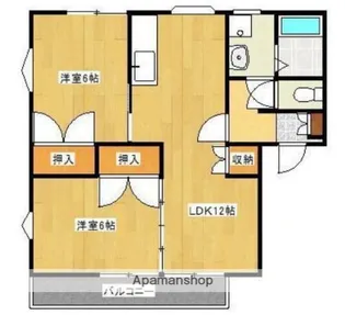 上津コーポ【D-201号室】の間取り