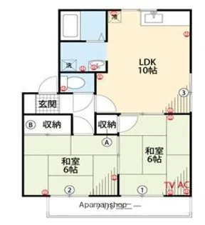 ロイヤルハイツA・B棟【B202号室】の間取り