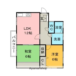 亀幸園ハイツ【1階】の間取り