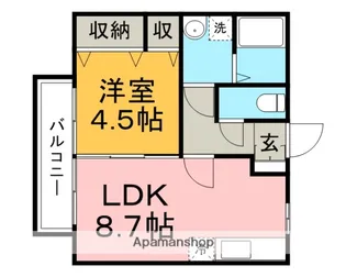コンフォール津福【102号室】の間取り