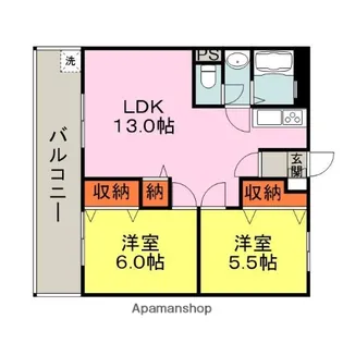 組坂ビル8【102号室】の間取り
