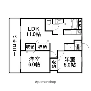 組坂ビル8【605号室】の間取り
