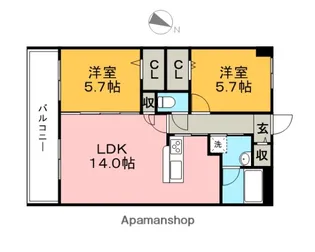 ブランシュール【2階】の間取り