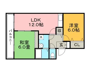 メルヴェーユ津福【1階】の間取り
