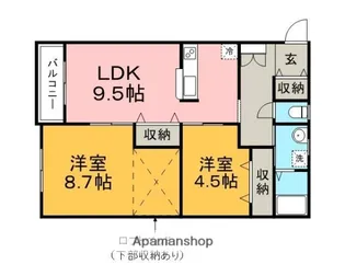 サンクイール【101号室】の間取り