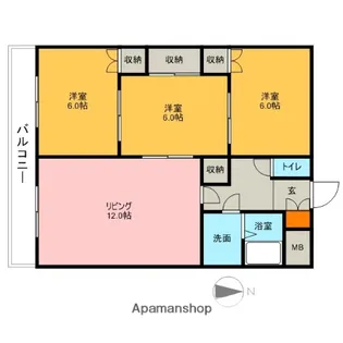 3LDKの間取り画像
