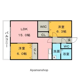 ロックベアーヒルズⅢ【2階】の間取り