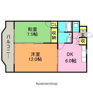 PLEAST御井駅前【4階】の間取り