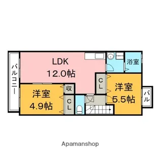 ハピネスさくら【2階】の間取り