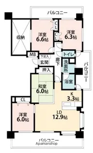ドリーム久留米駅東【702号室】の間取り