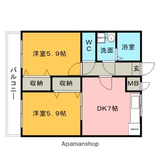 アムールハイツ【2階】の間取り