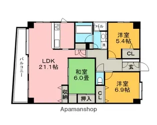 ロフティ城南セントラルタワー【5階】の間取り