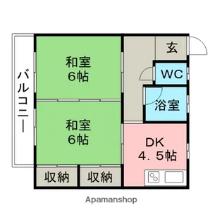レイクヒルY’S【405号室】の間取り