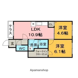 ポムダムール【1階】の間取り