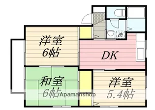 サンハイツAKIYAMAB棟【2階】の間取り
