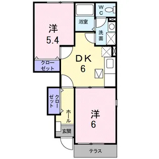 サンベールコガⅡ C【1階】の間取り