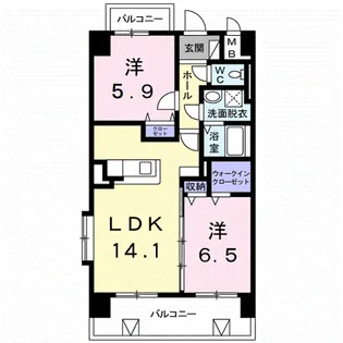 OSANPO上津【2階】の間取り