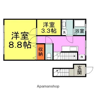 サンマリノ草野B棟【201号室】の間取り