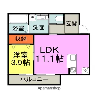 シャンドゥ・フルール【B103号室】の間取り