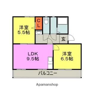 コンチェルト東合川Ⅰ【3階】の間取り