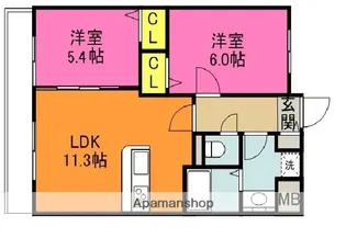 ムーンリバー久留米駅南【1階】の間取り