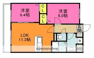 ムーンリバー久留米駅南【8階】の間取り