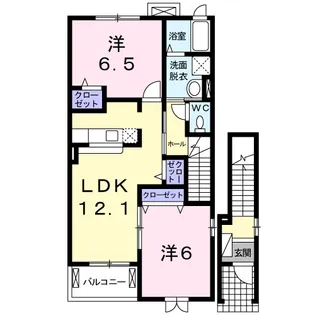 グランドヒルズC【2階】の間取り
