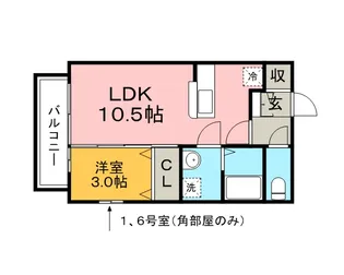 オリーヴァ東合川【1階】の間取り