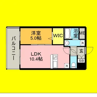 イーハトーブ 櫛原【5階】の間取り