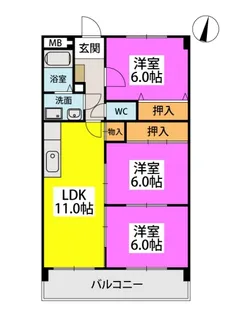 センチュリー中央【1階】の間取り