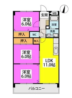 センチュリー中央【1階】の間取り